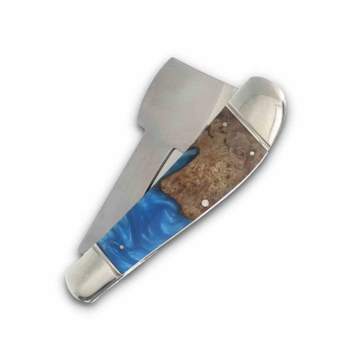 Couteau Rough Ryder Chopper Lames Acier 440 Manche Bois et Résine Pandora Swirl Slip Joint RR2655 - Livraison Gratuite