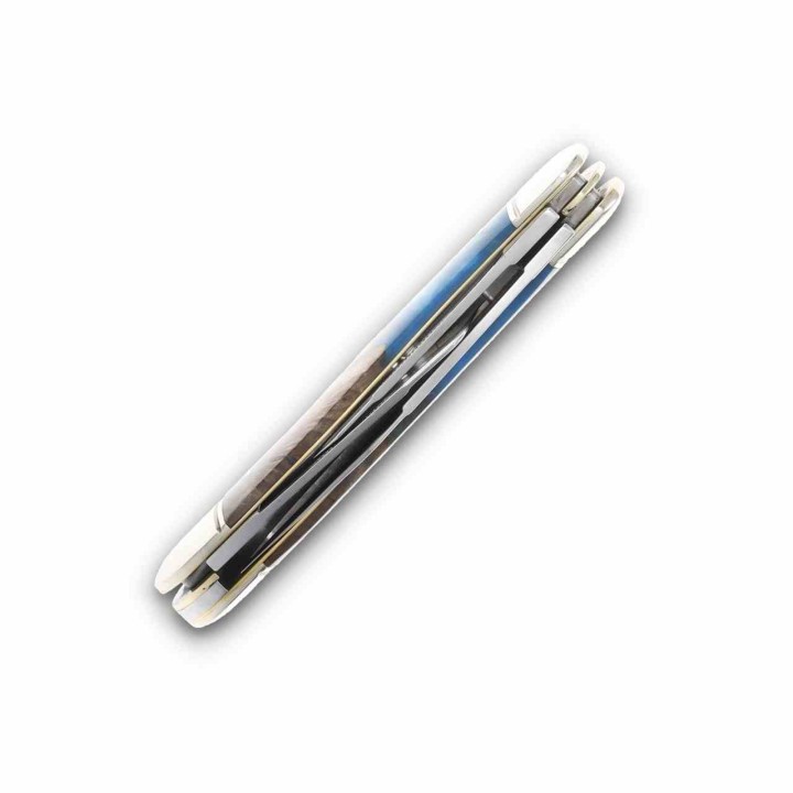 Couteau Rough Rider Texas Stockman Lames Acier 440 Manche Bois Pandora Swirl Slip Joint RR2653 - Livraison Gratuite