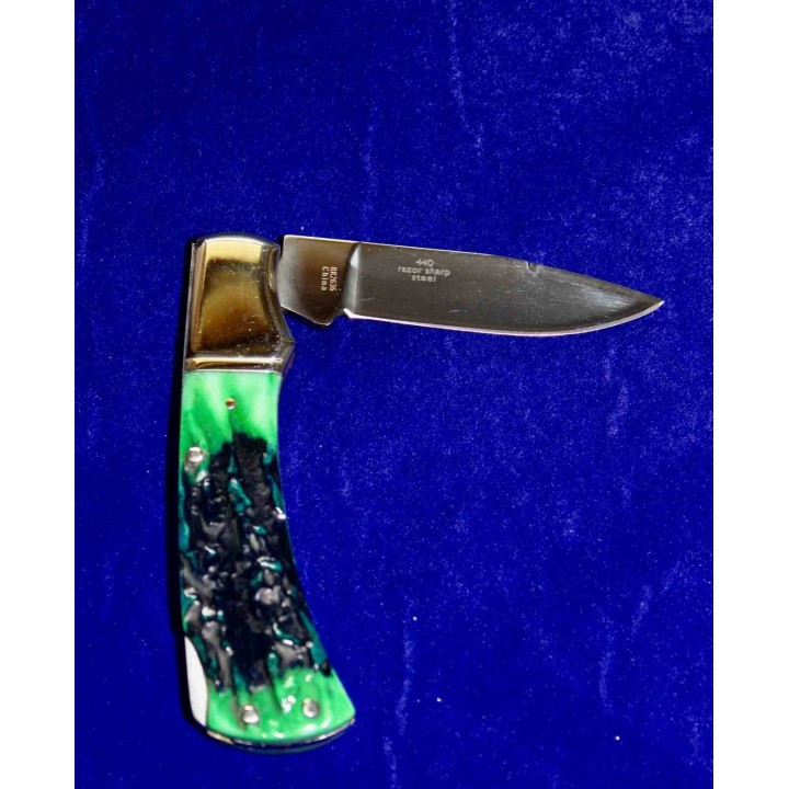 Couteau Rough Rider Bluegill Lame Drop Point Acier 440 Manche Os Back Lock RR2636 - Livraison Gratuite