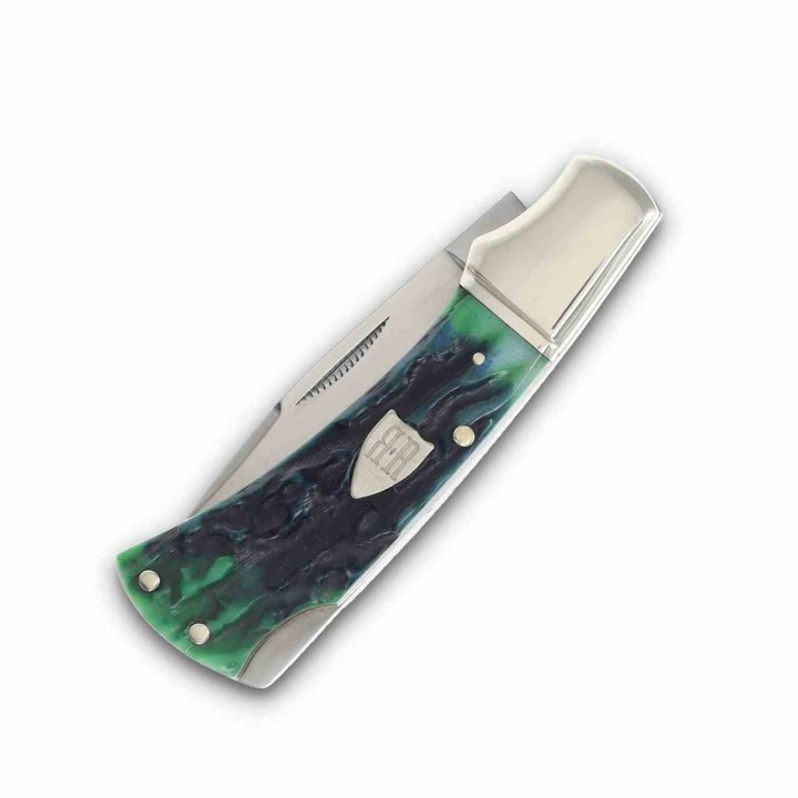 Couteau Rough Rider Bluegill Lame Drop Point Acier 440 Manche Os Back Lock RR2636 - Livraison Gratuite