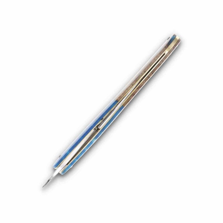 Couteau Rasoir Rough Ryder Pandora Swirl Razor Lame Acier 440 Manche Résine Bleue RR2649 - Livraison Gratuite