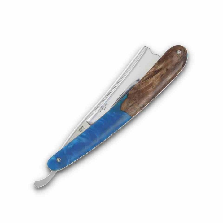 Couteau Rasoir Rough Ryder Pandora Swirl Razor Lame Acier 440 Manche Résine Bleue RR2649 - Livraison Gratuite