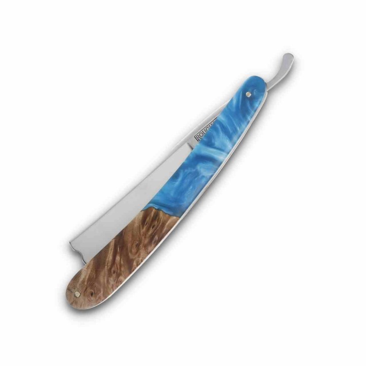 Couteau Rasoir Rough Ryder Pandora Swirl Razor Lame Acier 440 Manche Résine Bleue RR2649 - Livraison Gratuite