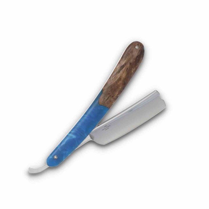 Couteau Rasoir Rough Ryder Pandora Swirl Razor Lame Acier 440 Manche Résine Bleue RR2649 - Livraison Gratuite