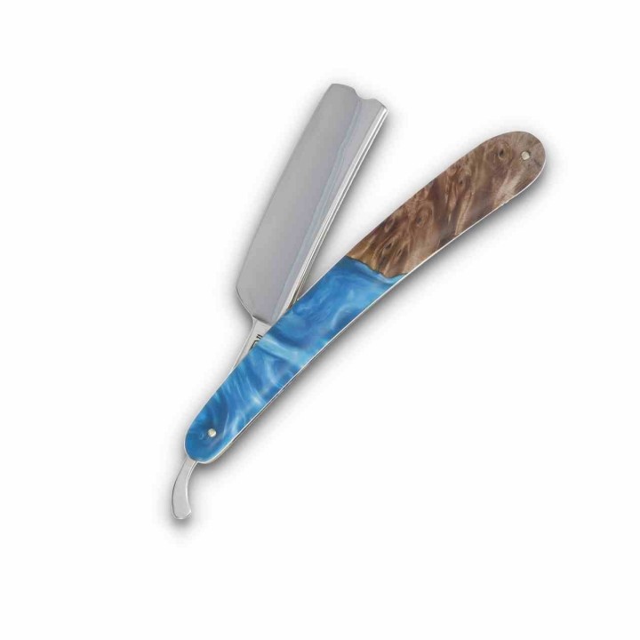 Couteau Rasoir Rough Ryder Pandora Swirl Razor Lame Acier 440 Manche Résine Bleue RR2649 - Livraison Gratuite