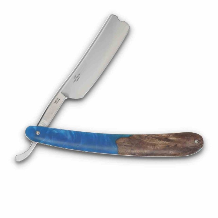 Couteau Rasoir Rough Ryder Pandora Swirl Razor Lame Acier 440 Manche Résine Bleue RR2649 - Livraison Gratuite