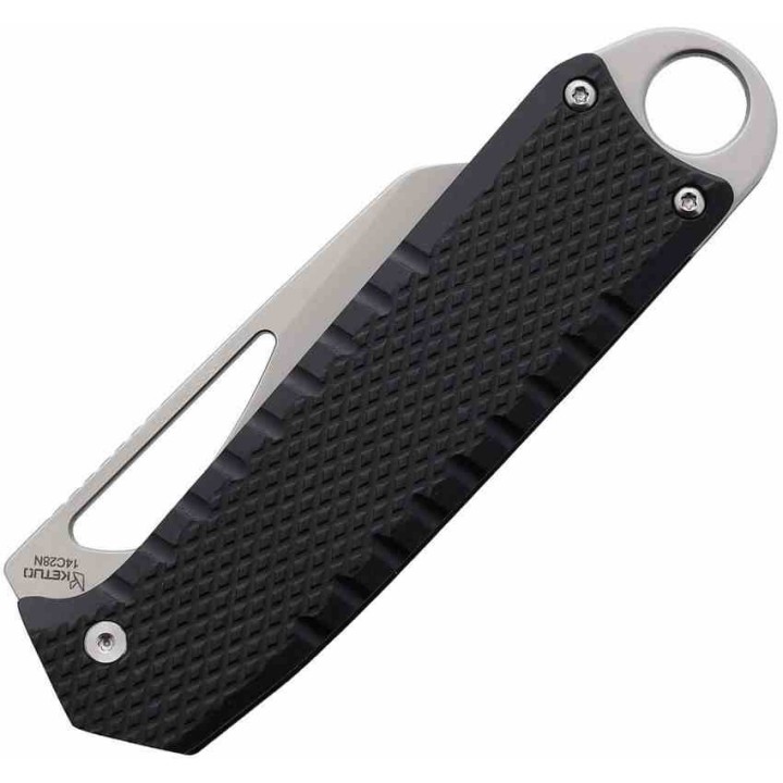 Couteau Ketuo Ventr Black Lame Acier 14c28N Manche G10 Button Lock KETM034 - Livraison Gratuite