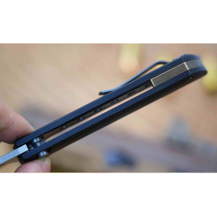 Couteau North Mountain Blade Lame TANTO Acier SLD-Magic San Mai Manche G10 Black Button Lock NMB2406B - Livraison Gratuite