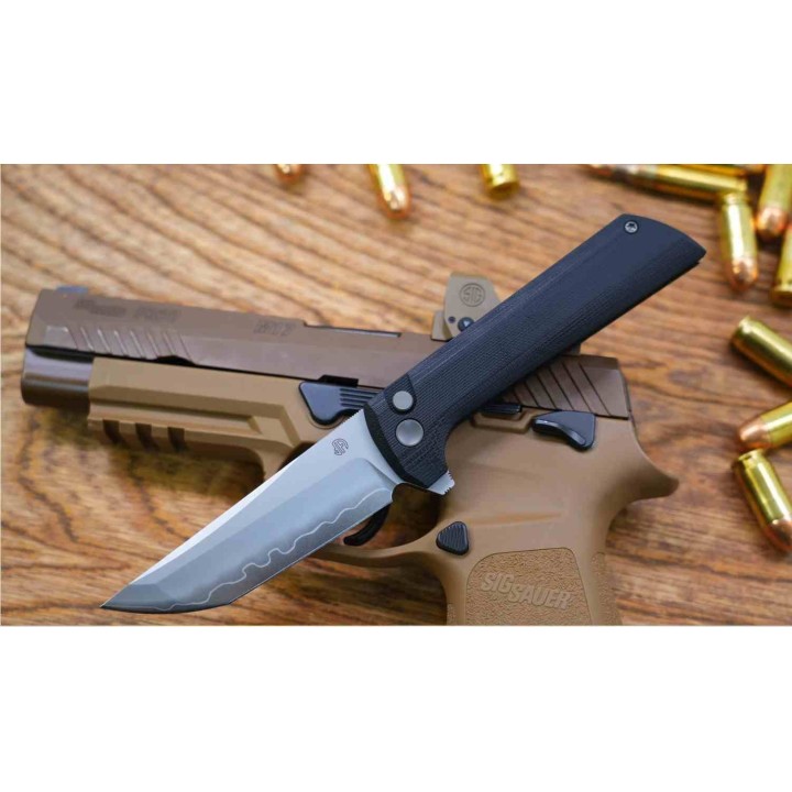 Couteau North Mountain Blade Lame TANTO Acier SLD-Magic San Mai Manche G10 Black Button Lock NMB2406B - Livraison Gratuite