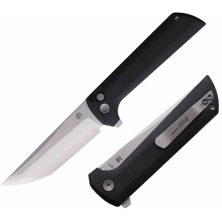 Couteau North Mountain Blade Lame TANTO Acier SLD-Magic San Mai Manche G10 Black Button Lock NMB2406B - Livraison Gratuite