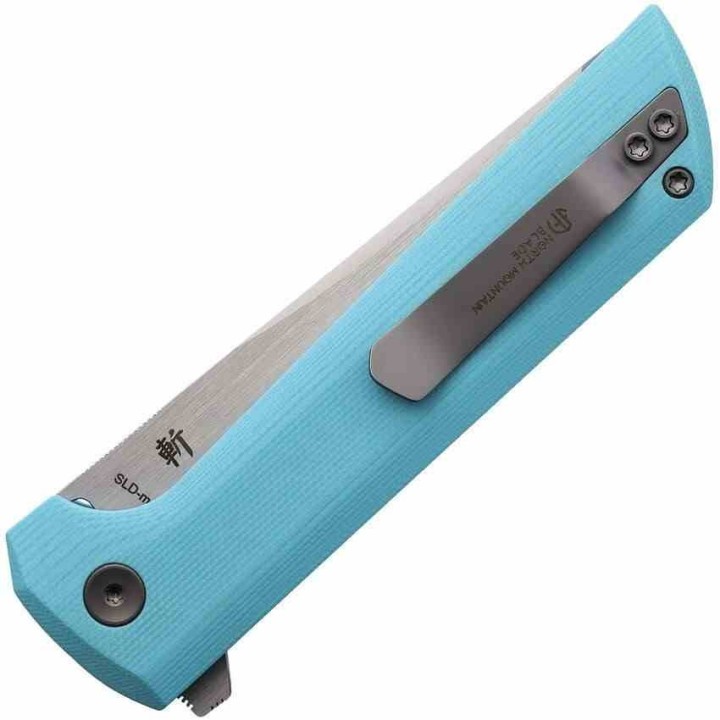 Couteau North Mountain Blade Chop 2 Sky Blue Lame TANTO Acier SLD-Magic San Mai Manche G10 NMB2411SB - Livraison Gratuite