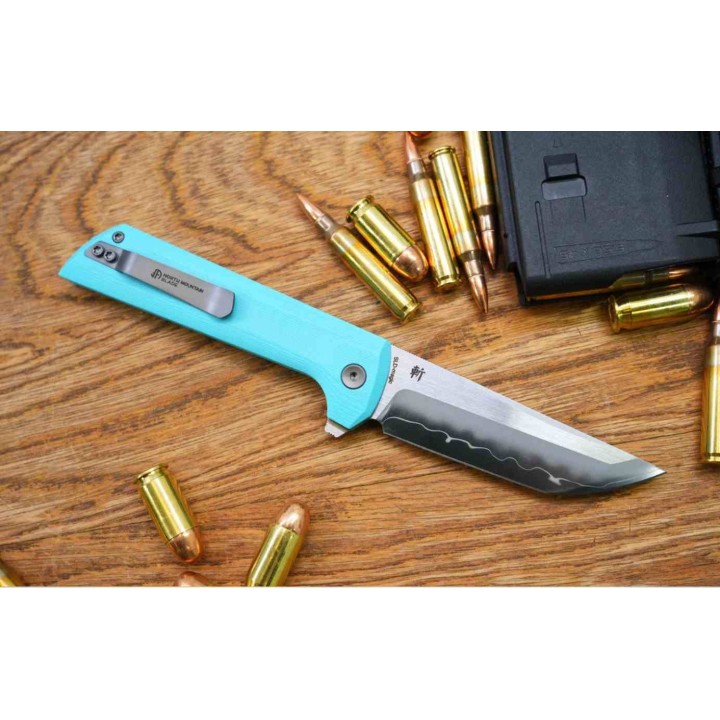 Couteau North Mountain Blade Chop 2 Sky Blue Lame TANTO Acier SLD-Magic San Mai Manche G10 NMB2411SB - Livraison Gratuite