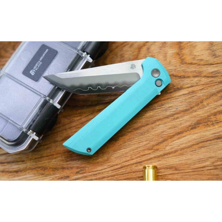 Couteau North Mountain Blade Chop 2 Sky Blue Lame TANTO Acier SLD-Magic San Mai Manche G10 NMB2411SB - Livraison Gratuite
