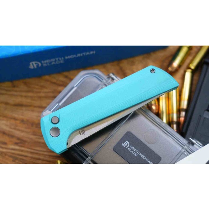 Couteau North Mountain Blade Chop 2 Sky Blue Lame TANTO Acier SLD-Magic San Mai Manche G10 NMB2411SB - Livraison Gratuite
