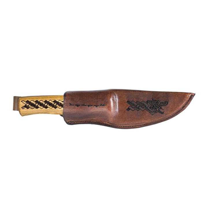 Couteau Condor Norse Dragon Hunter Lame Acier 14C28N Manche Hickory Étui Cuir Salvador CTK102238SK - Livraison Gratuite