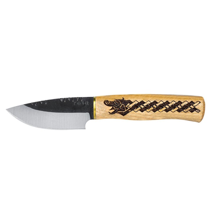 Couteau Condor Norse Dragon Hunter Lame Acier 14C28N Manche Hickory Étui Cuir Salvador CTK102238SK - Livraison Gratuite