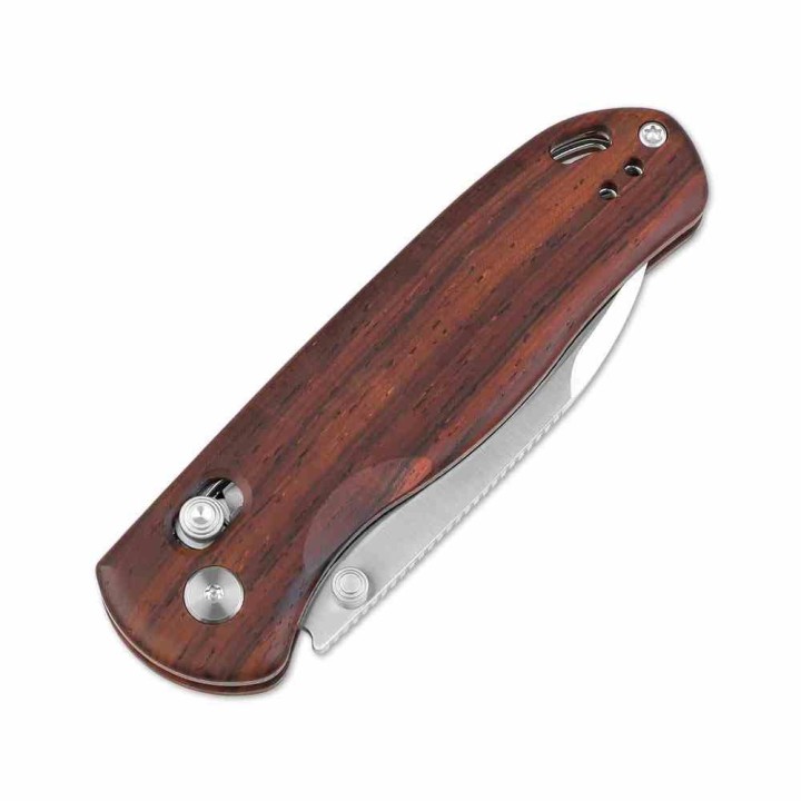 Couteau Kizer Drop Bear Clutch Lock Lame Acier Nitro-V Manche Bois Mkuluti Clip KIV3619A6 - Livraison Gratuite