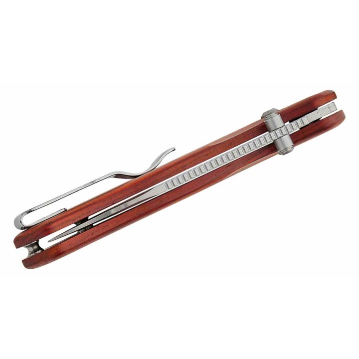 Couteau Kizer Drop Bear Clutch Lock Lame Acier Nitro-V Manche Bois Mkuluti Clip KIV3619A6 - Livraison Gratuite