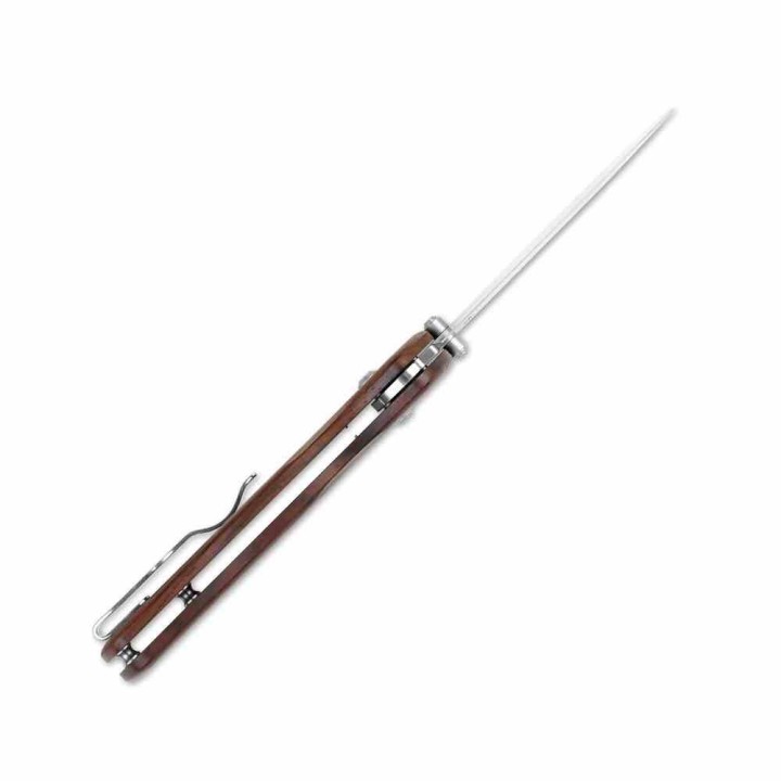 Couteau Kizer Drop Bear Clutch Lock Lame Acier Nitro-V Manche Bois Mkuluti Clip KIV3619A6 - Livraison Gratuite