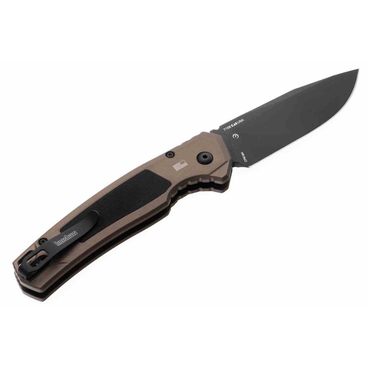 Couteau Kershaw Auto Launch 21 Automatique Lame Acier CPM-M4 Manche Alu FDE/G10 Made In USA KS7106 - Livraison Gratuite