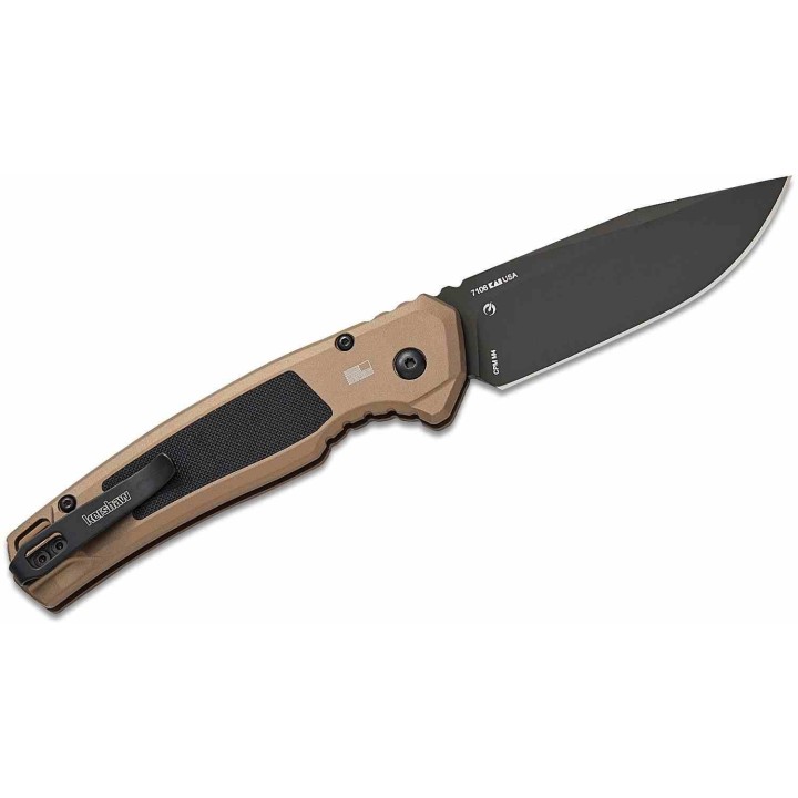 Couteau Kershaw Auto Launch 21 Automatique Lame Acier CPM-M4 Manche Alu FDE/G10 Made In USA KS7106 - Livraison Gratuite