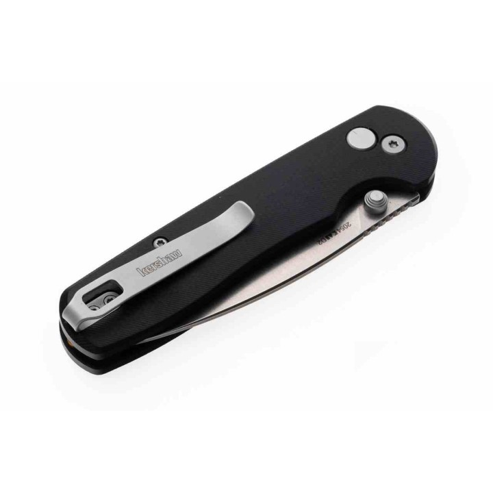 Couteau Kershaw Remnant Lame Spear Point Acier D2 SW Manche Micarta Noir KVT Button Lock KS2054 - Livraison Gratuite