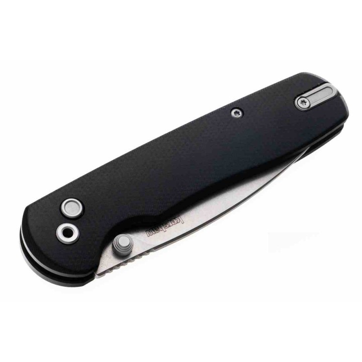 Couteau Kershaw Remnant Lame Spear Point Acier D2 SW Manche Micarta Noir KVT Button Lock KS2054 - Livraison Gratuite