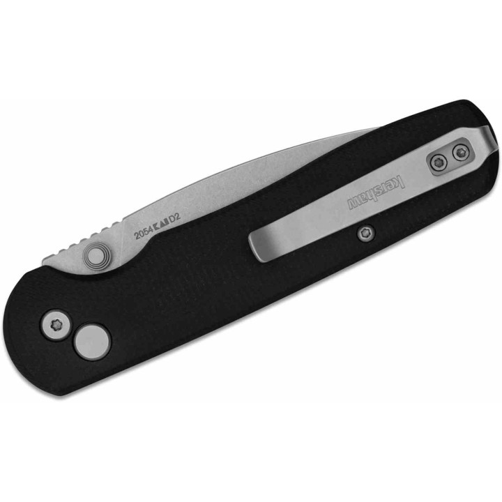 Couteau Kershaw Remnant Lame Spear Point Acier D2 SW Manche Micarta Noir KVT Button Lock KS2054 - Livraison Gratuite