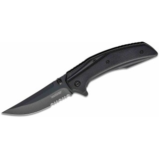 Couteau Kershaw Outright A/O Lame Upswept Serr Acier 8Cr13MoV Manche G10 /Acier Frame Lock Clip KS8320BLKST - Livraison Gratuite