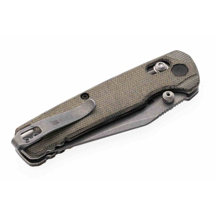 Couteau Kershaw Bel Air Green Lame Acier CPM-MagnaCut Manche Micarta DuraLock Clip Made USA KS6106 - Livraison Gratuite