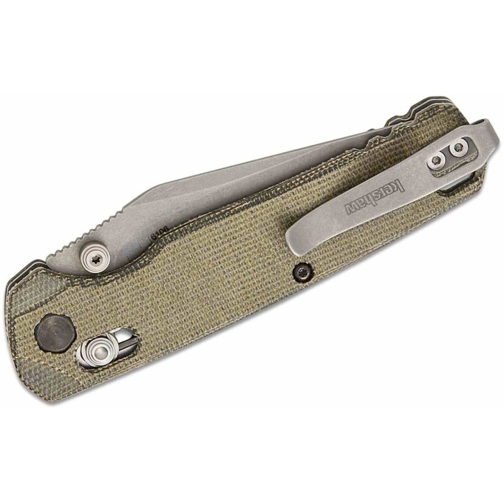 Couteau Kershaw Bel Air Green Lame Acier CPM-MagnaCut Manche Micarta DuraLock Clip Made USA KS6106 - Livraison Gratuite