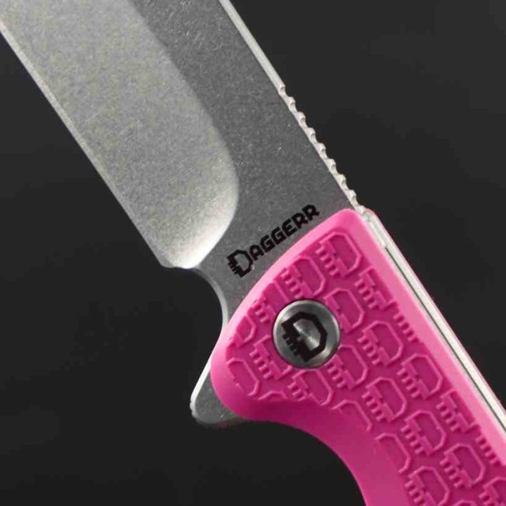Couteau Daggerr Knives Toothpick Pink Lame Clip Point Acier 8Cr14MoV SW Manche FRN Linerlock DGRTPFPKSW - Livraison Gratuite
