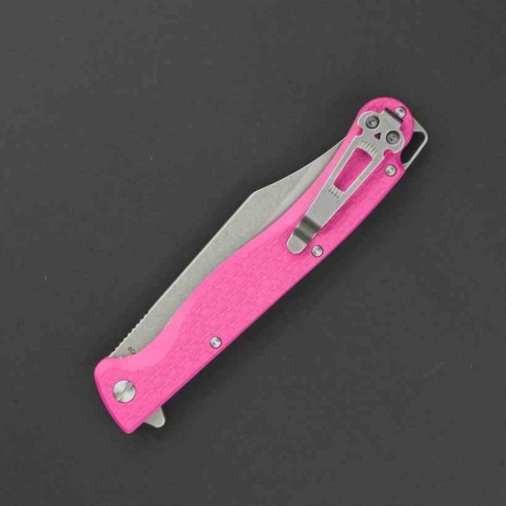Couteau Daggerr Knives Toothpick Pink Lame Clip Point Acier 8Cr14MoV SW Manche FRN Linerlock DGRTPFPKSW - Livraison Gratuite