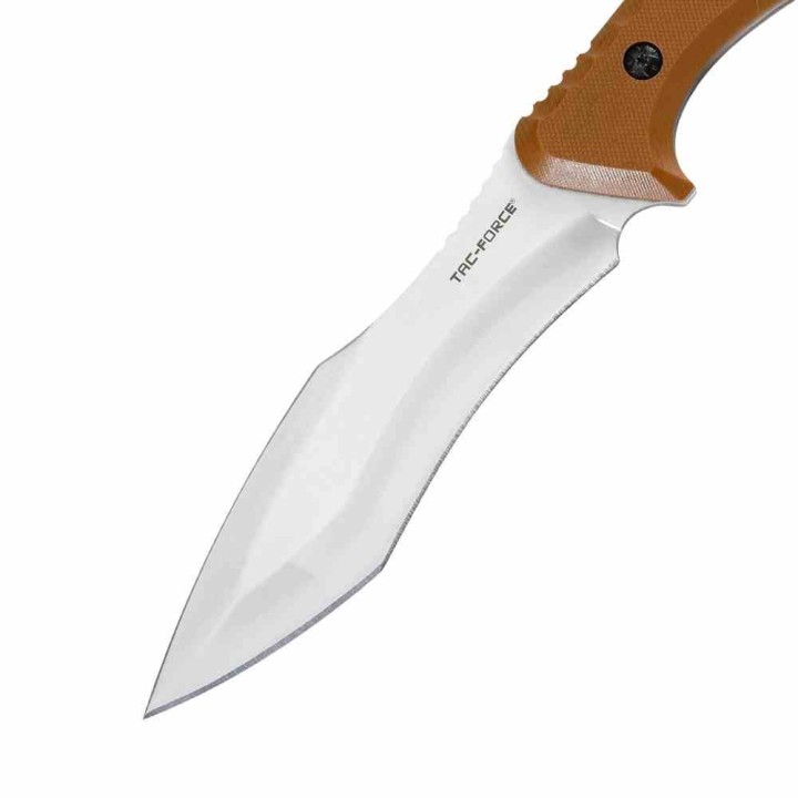 Couteau Tactique Tac Force Lame Fixe Acier 3Cr13MoV Manche Brown G10 Étui Nylon TFFIX120BN - Livraison Gratuite