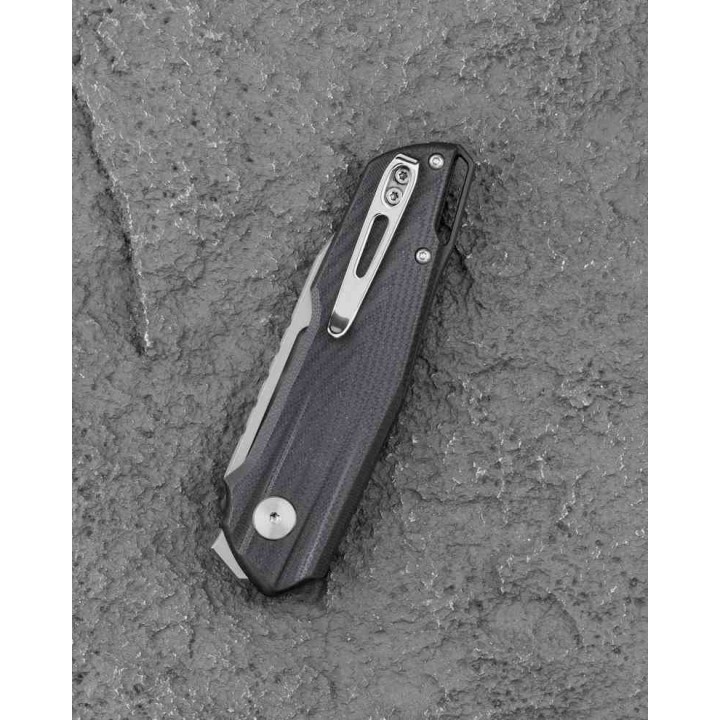 Couteau Bestech Toddler Black Lame Reverse Tanto Acier 14C28N 2 Tons Manche G10 KIVT BTKG64A - Livraison Gratuite