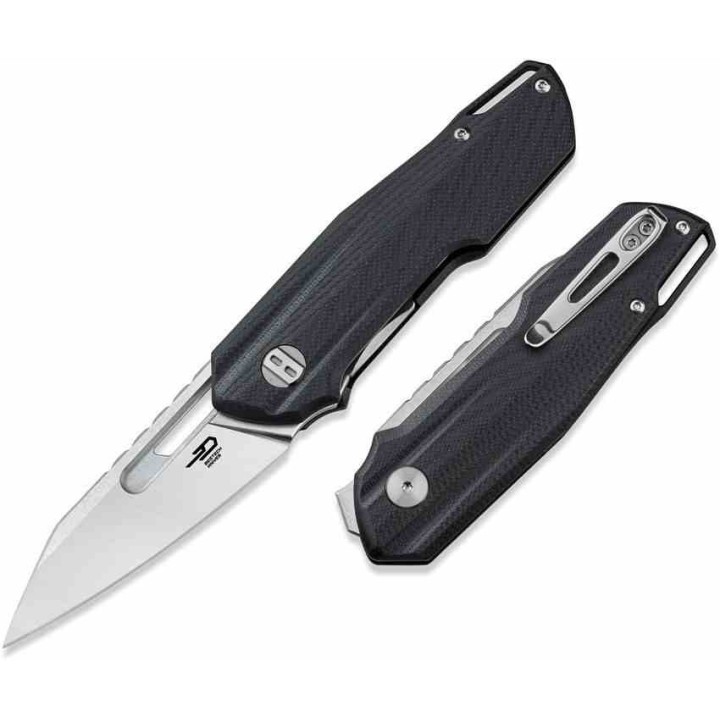 Couteau Bestech Toddler Black Lame Reverse Tanto Acier 14C28N 2 Tons Manche G10 KIVT BTKG64A - Livraison Gratuite