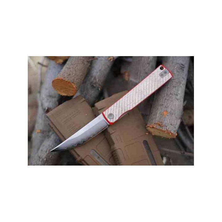 Couteau NorthMountain KAIKEN FCarbone/G10 Lame Tanto Acier SLD-Magic SAN MAI Linerlock NMB250221 - Livraison Gratuite