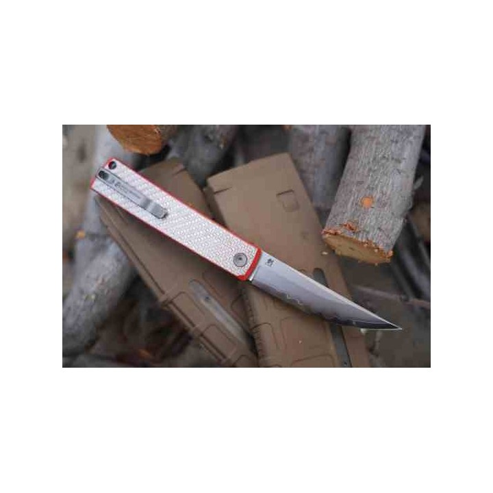 Couteau NorthMountain KAIKEN FCarbone/G10 Lame Tanto Acier SLD-Magic SAN MAI Linerlock NMB250221 - Livraison Gratuite