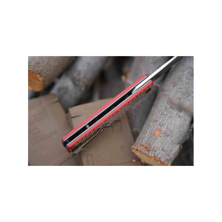Couteau NorthMountain KAIKEN FCarbone/G10 Lame Tanto Acier SLD-Magic SAN MAI Linerlock NMB250221 - Livraison Gratuite