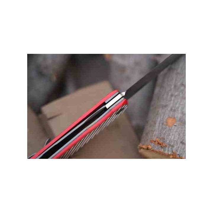 Couteau NorthMountain KAIKEN FCarbone/G10 Lame Tanto Acier SLD-Magic SAN MAI Linerlock NMB250221 - Livraison Gratuite