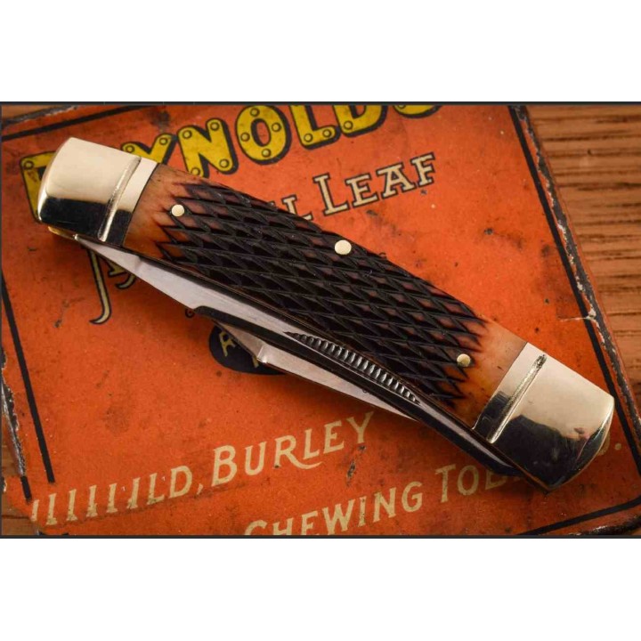 Couteau Rough Rider 30ème Anniversaire Small Moose Lames Acier 440 Os Brun Slip Joint Coffret RR2630 - Livraison Gratuite