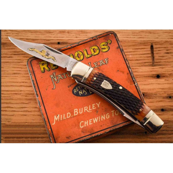 Couteau Rough Rider 30ème Anniversaire Small Moose Lames Acier 440 Os Brun Slip Joint Coffret RR2630 - Livraison Gratuite
