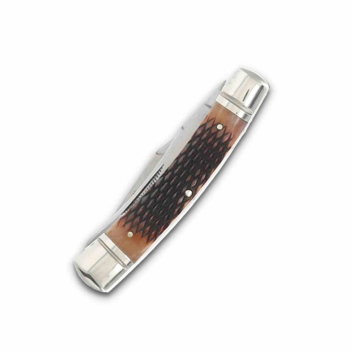 Couteau Rough Rider 30ème Anniversaire Small Moose Lames Acier 440 Os Brun Slip Joint Coffret RR2630 - Livraison Gratuite