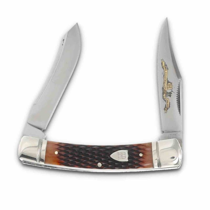 Couteau Rough Rider 30ème Anniversaire Small Moose Lames Acier 440 Os Brun Slip Joint Coffret RR2630 - Livraison Gratuite