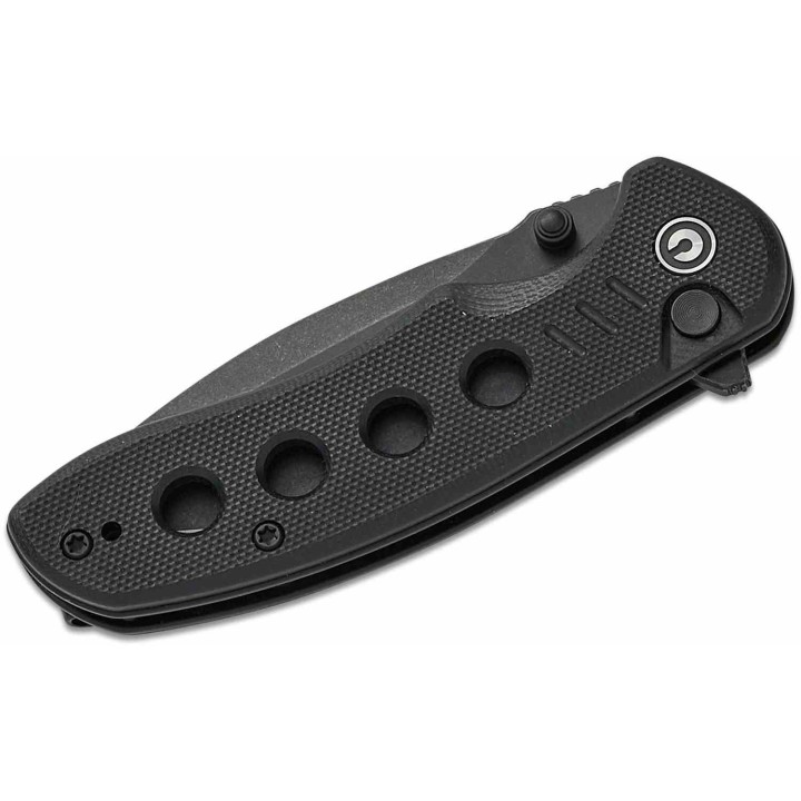 Couteau CIVIVI Triptych Black Lame Acier 14C28N Manche G10 KIVT Button Lock CIVC23085B1 - Livraison Gratuite