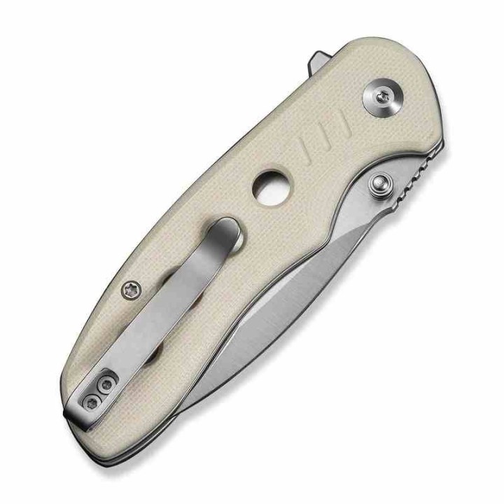 Couteau CIVIVI Triptych Ivory Lame Acier 14C28N Manche G10 KIVT Button Lock Clip CIVC23085B2 - Livraison Gratuite