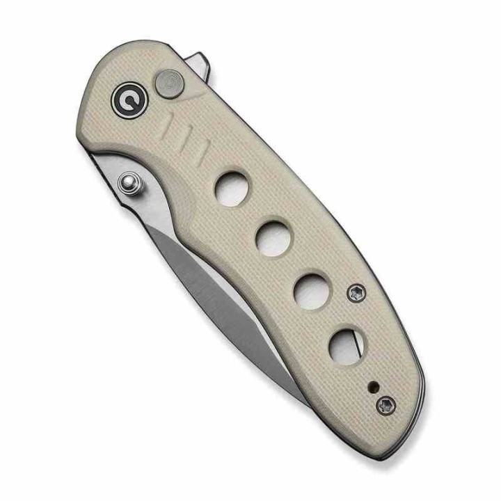 Couteau CIVIVI Triptych Ivory Lame Acier 14C28N Manche G10 KIVT Button Lock Clip CIVC23085B2 - Livraison Gratuite
