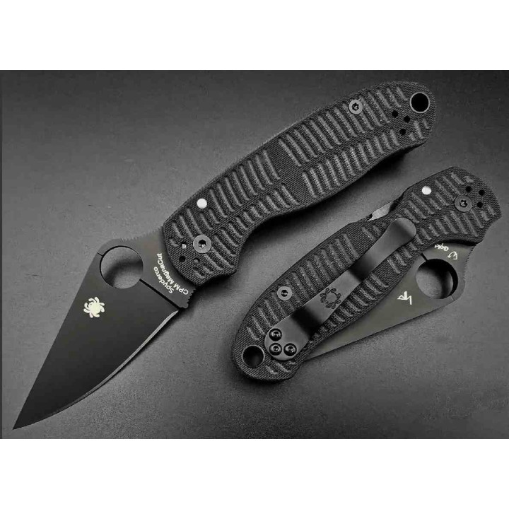 Couteau Spyderco Para 3 Salt Lame Acier CPM MagnaCut Manche G10 Noir Compression Lock USA SC223GMCBKP -  Livraison Gratuite