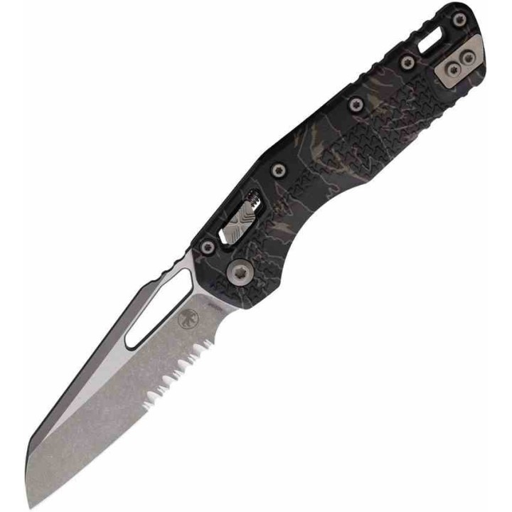 Couteau Microtech MSI AP Tiger Lame Acier M390MK Serr Manche Polymère Ram-Lok USA MCT210T11APPMTS  - Livraison Gratuite