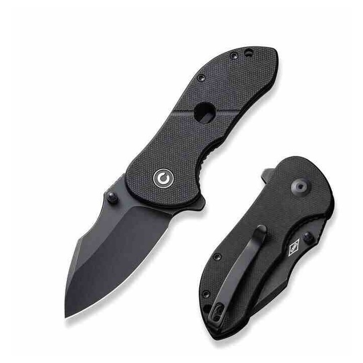 Couteau CIVIVI Gordo Black Lame Drop Point Acier D2 Blackwash Manche G10 IKBS Linerlock Clip CIVC22018C1 - Livraison Gratuite